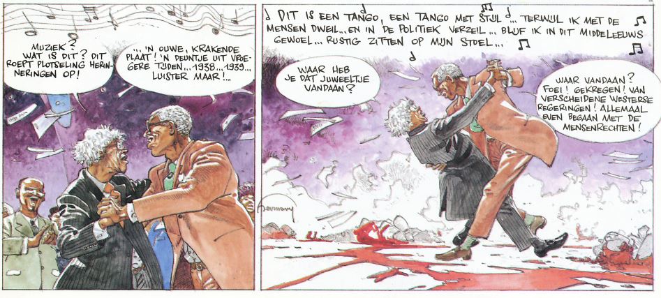 Lord Owens and Boutros Boutros-Ghali dance the tango on the bloodstained floor of the UN building